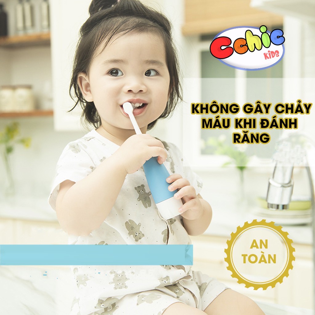 Bàn chải điện thông minh, máy(bót) đánh răng tự động tạo bọt với đầu bàn chải sợi lông siêu mêm cho bé từ 3 đến 13 tuổi