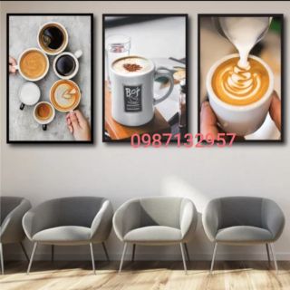 Bộ 3 tranh trang trí Quán Cà Phê