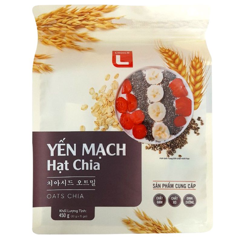 Yến Mạch Nguyên Chất/Nguyên Hạt/Gạo Lứt/Hạt Chia/Nếp Cẩm Túi 450G/500G - Choice L Chính Hãng