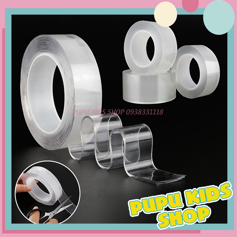 Băng keo Nano 2 mặt siêu dính trong suốt, chất liệu acrylic dán mọi vật dụng