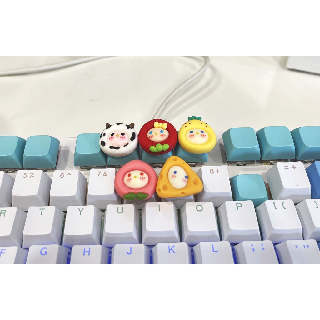 Keycap Cute Bé Bò, Bé Đào, Bé Cheese ,.. Bé Hoa Quả R4 PBT