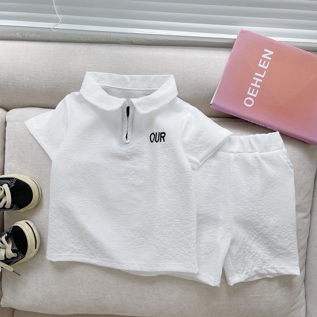 Bộ Cộc Tay Đũi Xốp OUR có khóa cổ, Sét Đồ Cộc Tay Chất Mềm Mát Cho Bé Trai Bé Gái Từ 8-28kg - LILA KIDS