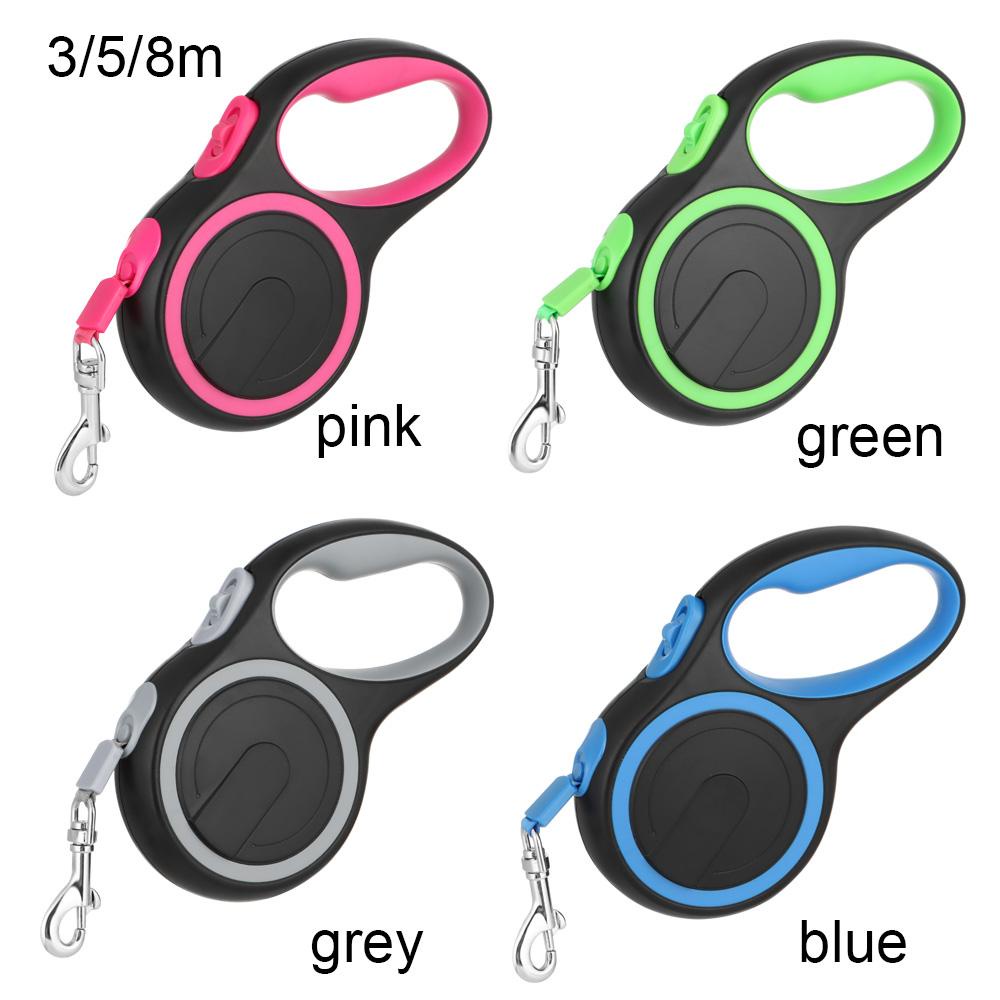 Dây dắt thú cưng bằng nylon bền chắc có thể thu vào tự động xoay 360° chống xoắn dài 3m/ 5m/ 8m nhiều màu tùy chọn