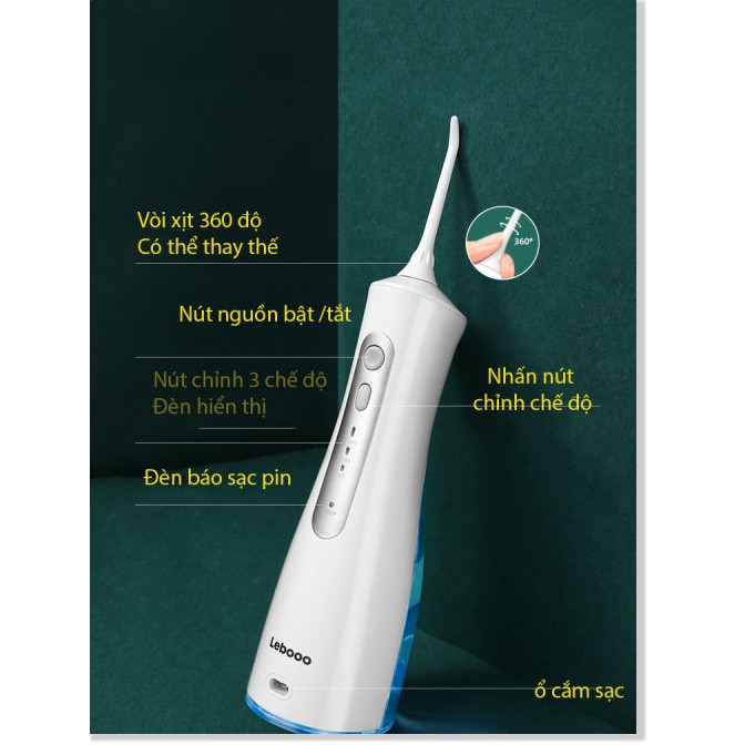 Xỉa Răng Nước Libode LB-8018 ✔chính hãng✔️ áp lực liên tục, mạch nước ổn định, bảo vệ răng lợi.