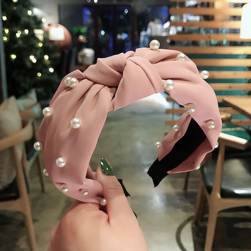 Băng Đô Cài Tóc Màu Trơn Thắt Nút Phong Cách Hàn Quốc Thời Trang