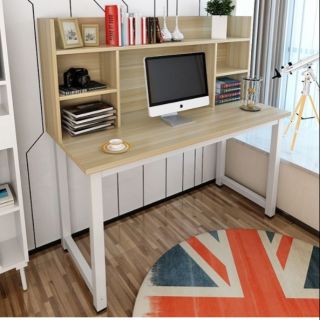 Bàn làm viêc liền giá 1m2x60 chân sắt