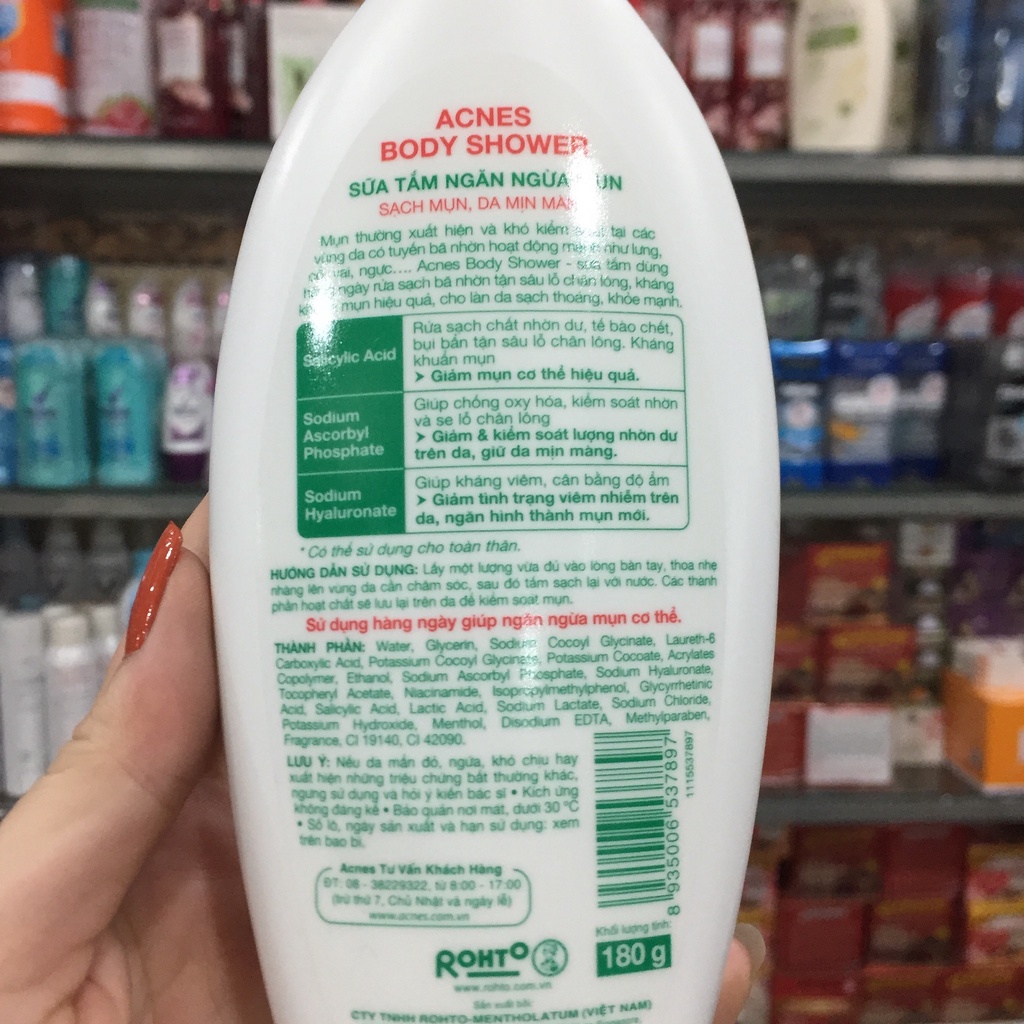 Sữa tắm Acnes Body Shower Ngăn ngừa mụn 180g