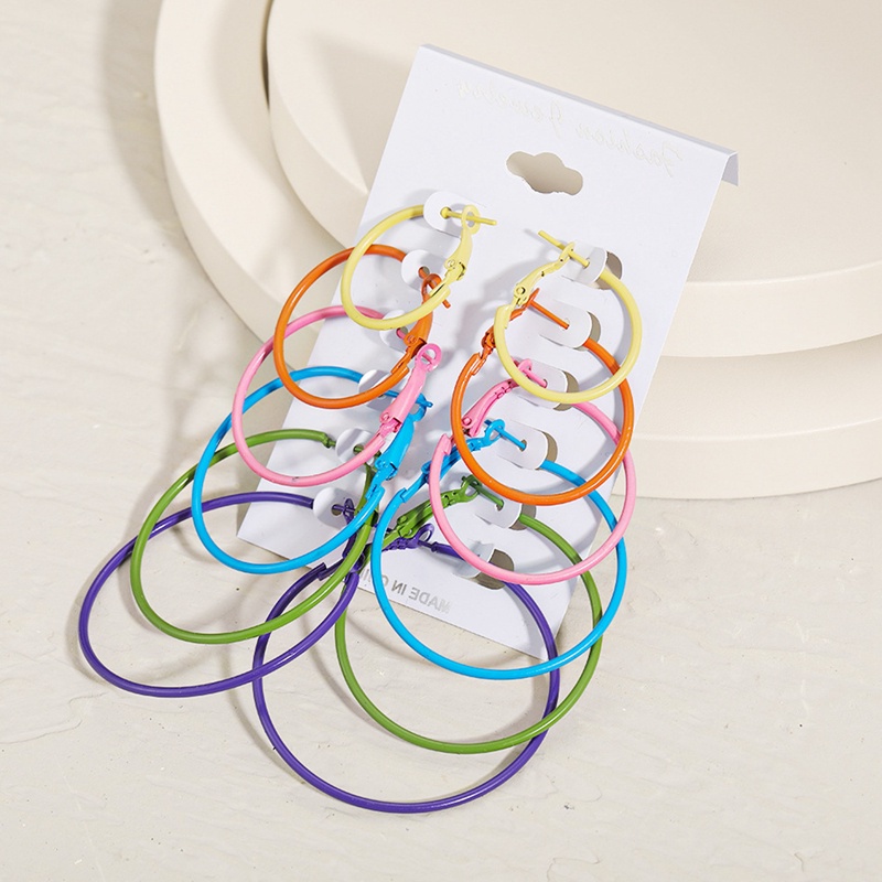 Set 6 đôi bông tai khoen tròn