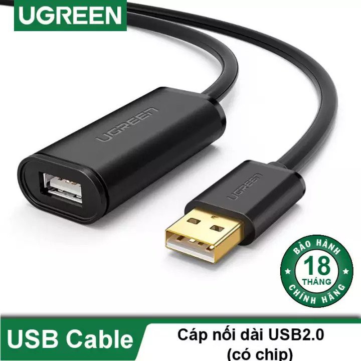 Cáp USB 2.0 Nối Dài Cao Cấp Ugreen 10321 10319 Chính Hãng (Chip Actice IC Khuếch Đại) US121