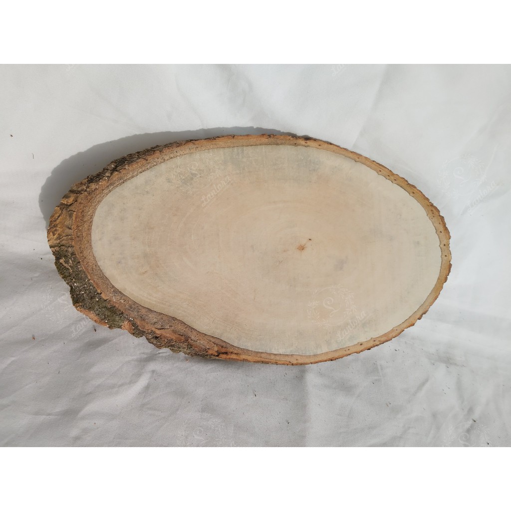 Khoanh gỗ elip nguyên vỏ kích thước 20x30-40cm khắc theo yêu cầu