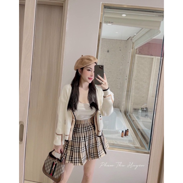 BÁN SỈ ÁO LEN CADIGAN VIỀN CÚC BẠC 2 TÚI CHO NỮ | BigBuy360 - bigbuy360.vn