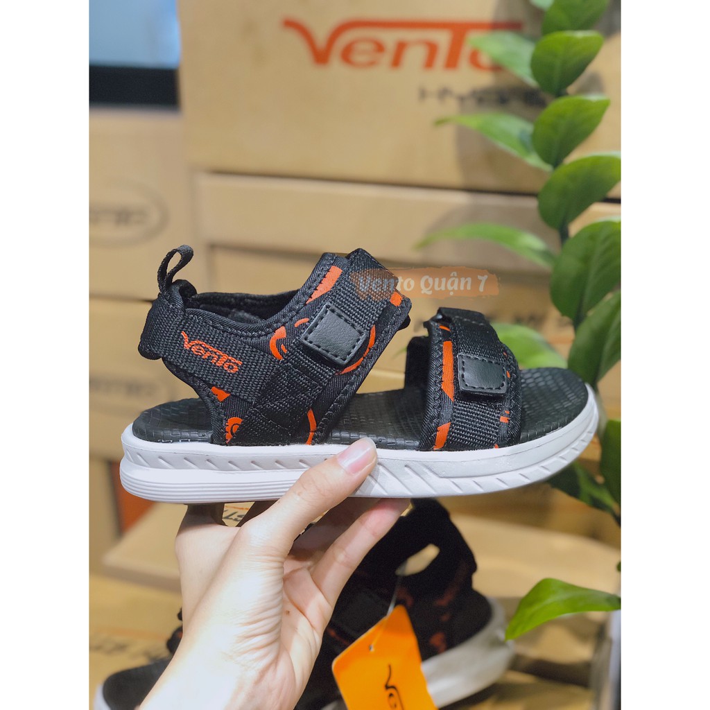 Sandal VENTO Quai Ngang Cho Bé NB83 Màu Đen Đỏ