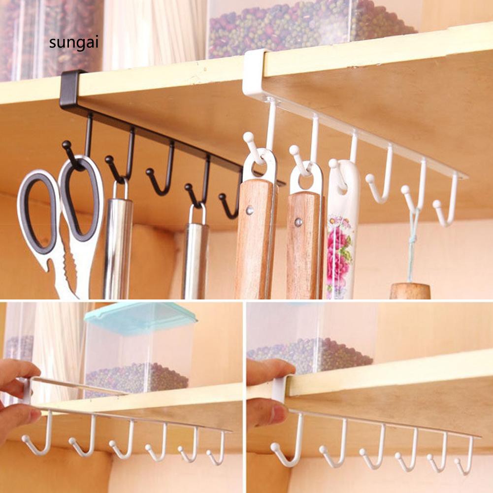 Giá treo đồ gồm 6 móc bằng sắt kích thước 26cm x 6.5cm tiện dụng | BigBuy360 - bigbuy360.vn