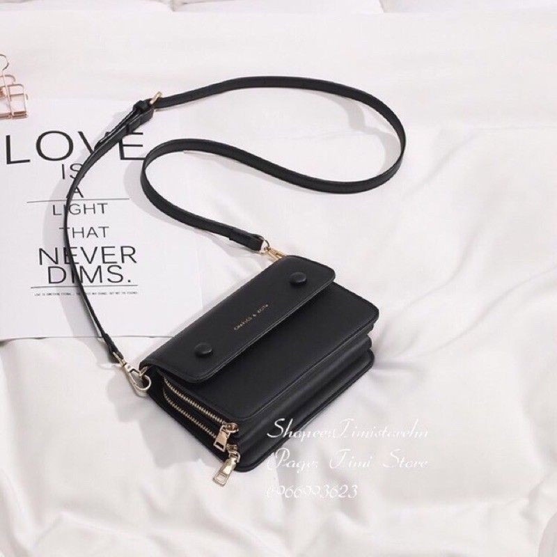 Túi đeo chéo nữ giá rẻ bì thư hoa cúc 2 ngăn khóa thời trang TIMIBAGS TM025