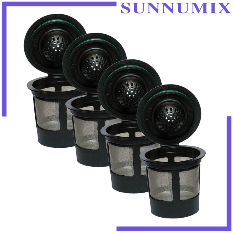 [SUNNIMIX]4pcs Reusable Coffee Filters K Cups Pod for Keurig 1.0 Brewers Universal Fit