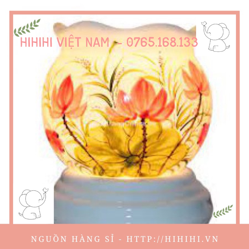 [NGUỒN SỈ H11]ĐÈN XÔNG TINH DẦU TRÒN BÁT TRÀNG. LOẠI 1