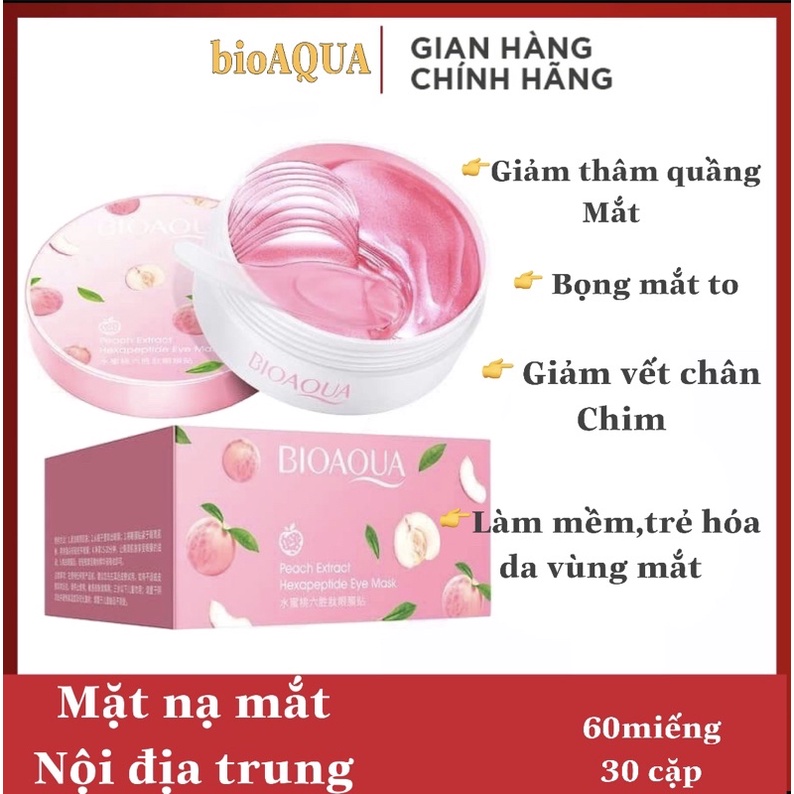 Mặt nạ mắt hương đào BIOAQUA 60 miếng