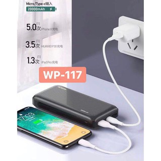 Sạc Dự Phòng Chính Hãng kingkong WK/168/166 dung lượng cao 100000/20000mah dòng chuẩn (2 cổng)