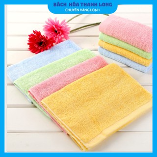 Khăn Mặt Sợi Tre ❤️FREESHIP❤️ Khăn mặt sợi tre màu đơn mền mại thấm hút [Hàng loại 1]