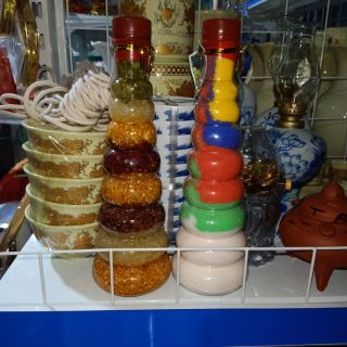 COMBO BÁT ĂN BÁT ĐỂ VÀ MUỐI NGŨ SẮC( LỌ NGŨ CỐC PHONG THỦY)