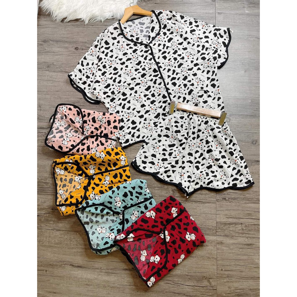 ĐỒ BỘ PIJAMA BÒ SỮA CỌC TAY LỤA MANGO ( NHIỀU MÀU )