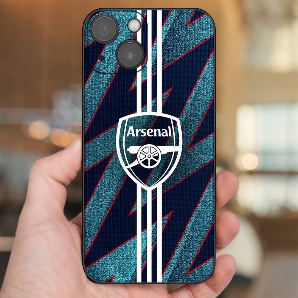Ốp lưng iPhone 13 dẻo đen cạnh vuông in hình Arsenal FC