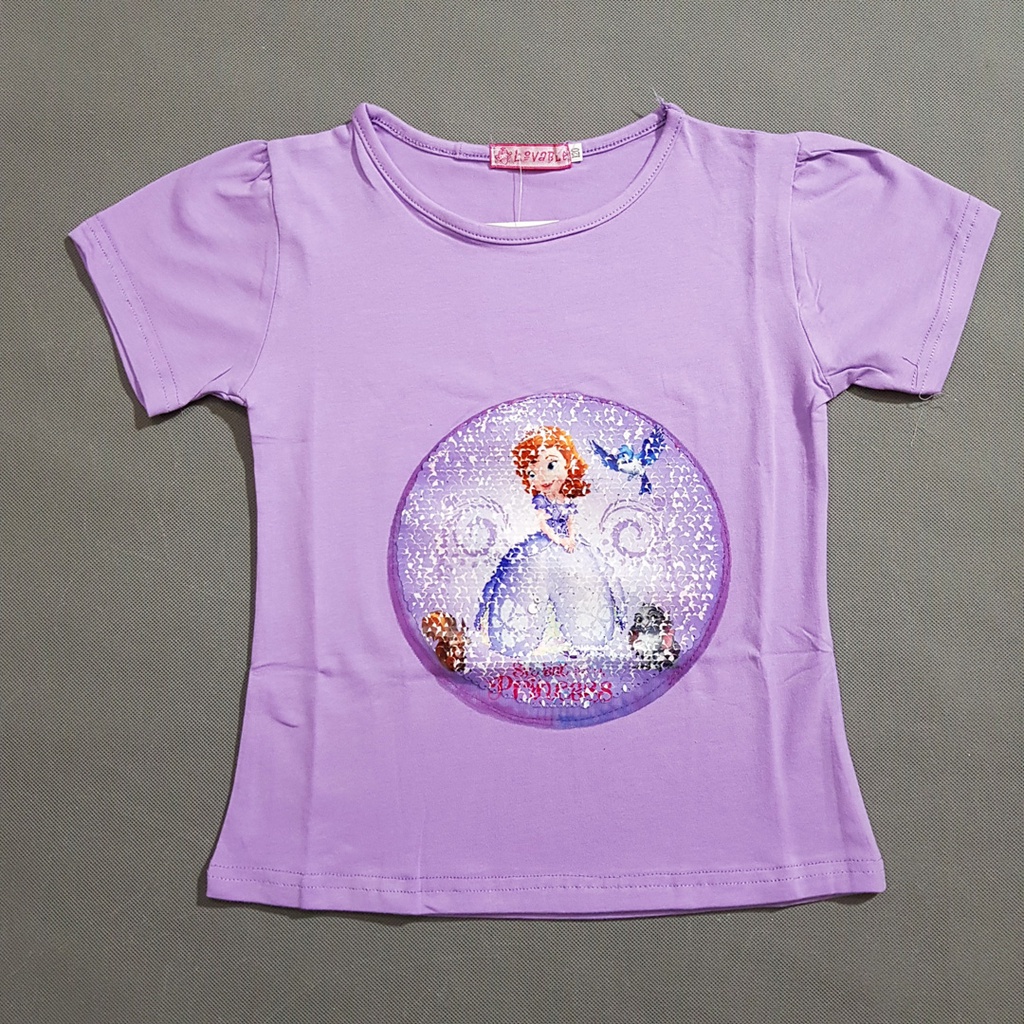 Áo thun cotton kim sa vuốt đổi công chúa sofia thành elsa