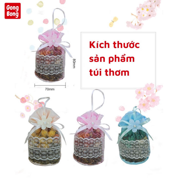 Túi thơm hoa khô thảo mộc tự nhiên mùi thơm nhẹ để tủ quần áo phòng ngủ treo ô tô