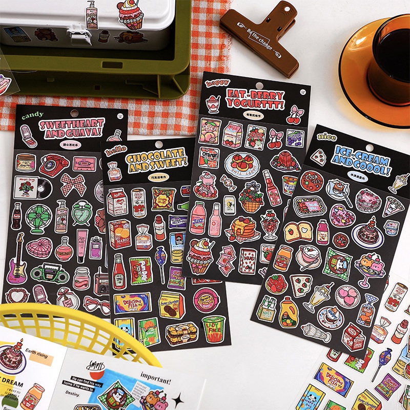 Mhamm 1 Tờ Nhãn Dán Đồ Ăn Nhanh Mùa Hè