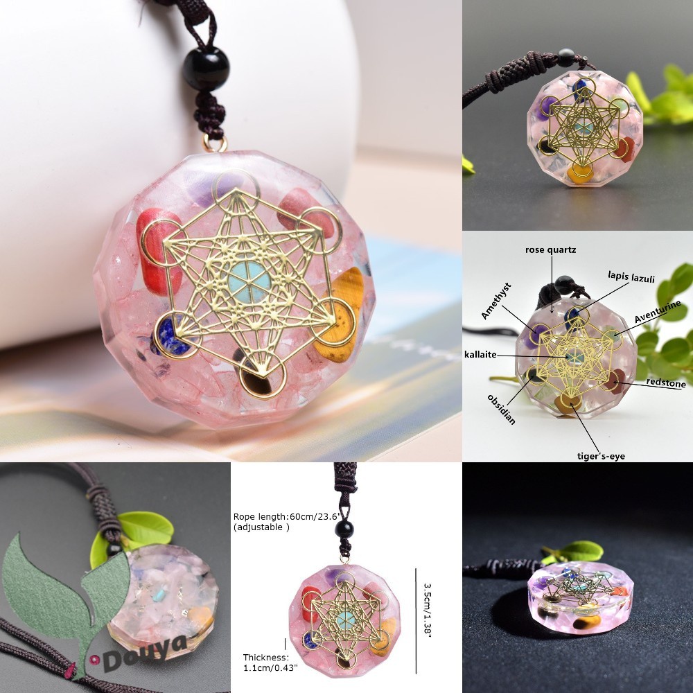 Vòng cổ Mặt Orgone | Vòng cổ Mặt Hình Khối Lập Phương Reiki Merkaba