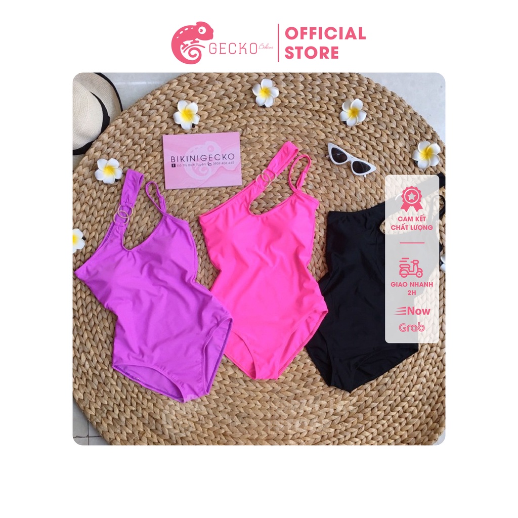 Bikini Đồ Bơi 1 Mảnh Liền Lệch Vai Có Khoen GK0116 (Nhiều Màu )