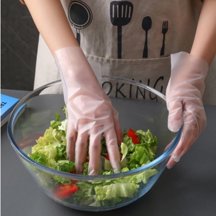 Hộp 100 găng tay siêu dai Victoria nấu ăn làm bếp chất liệu TPE không mùi, cảm ứng điện thoại