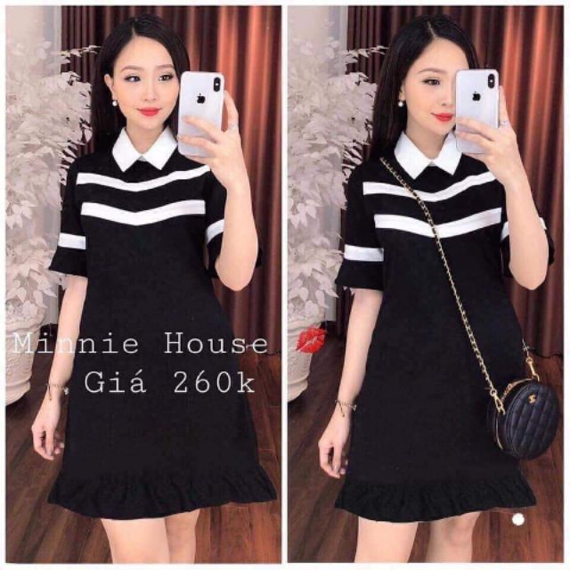 Đầm sọc trắng sơ mi size 65_90 kì