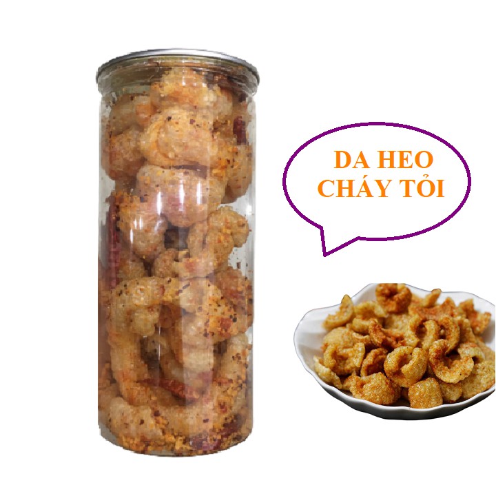 150g Da heo cháy tỏi giòn ngon lon pet