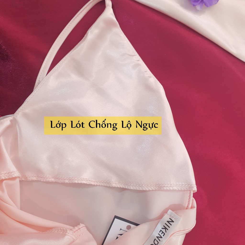 Váy Ngủ 2 Dây Lụa Satin Cao Cấp Siêu Mềm Mịn Nikendo CT1