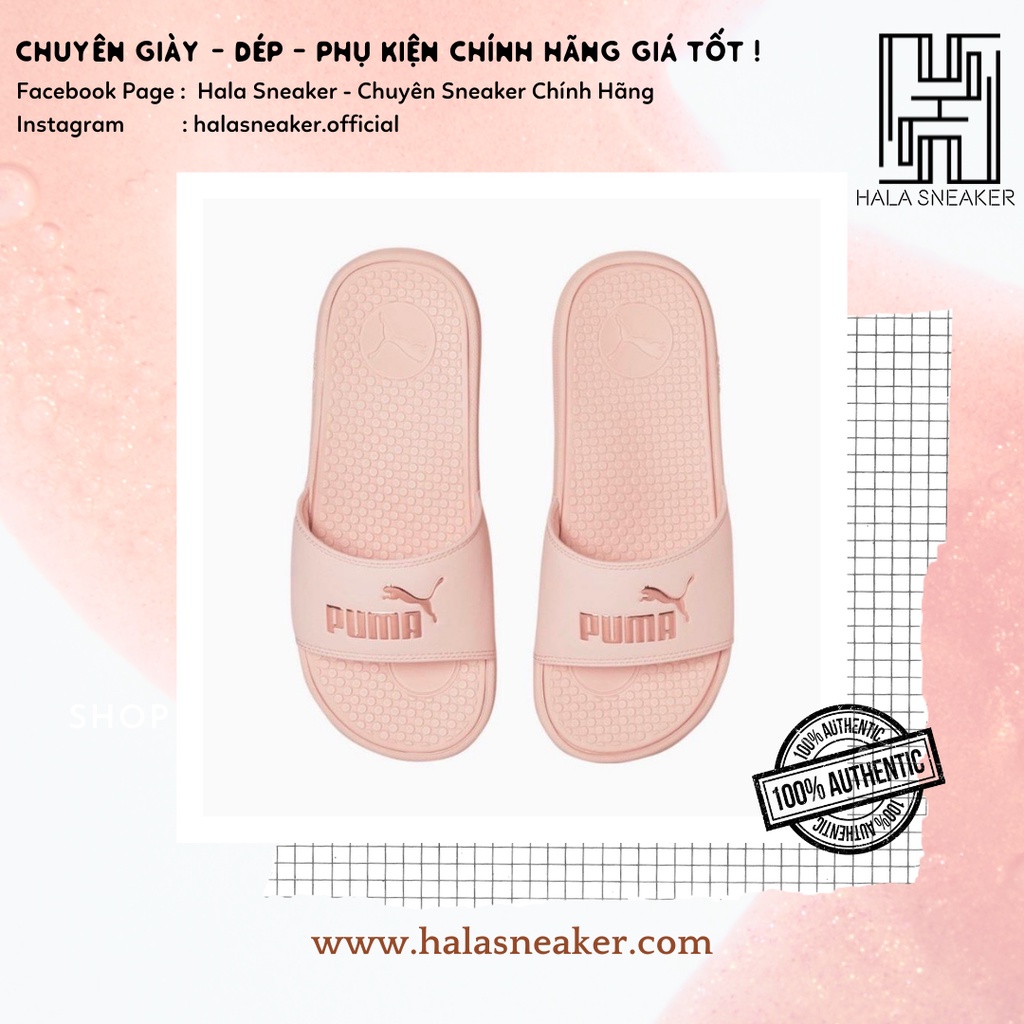 Dép Puma Chính Hãng Cool Cat Slides Pink 371013 15- Dép Quai Ngang Màu Hồng Chuẩn Auth - Halasneaker.com