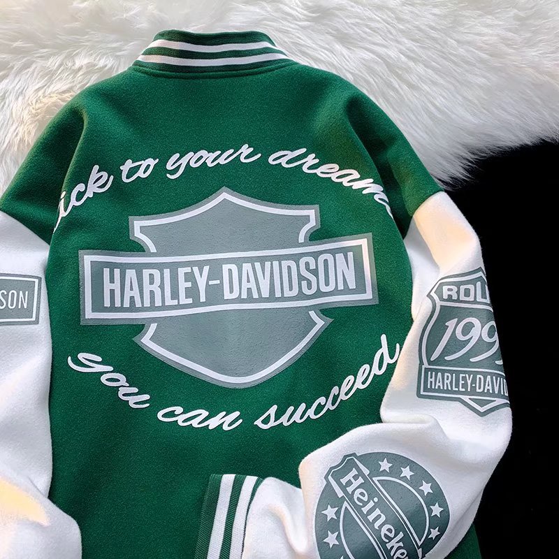 Áo Khoác Bóng Chày Dáng Rộng Cổ Điển Thời Trang Dành Cho Nam