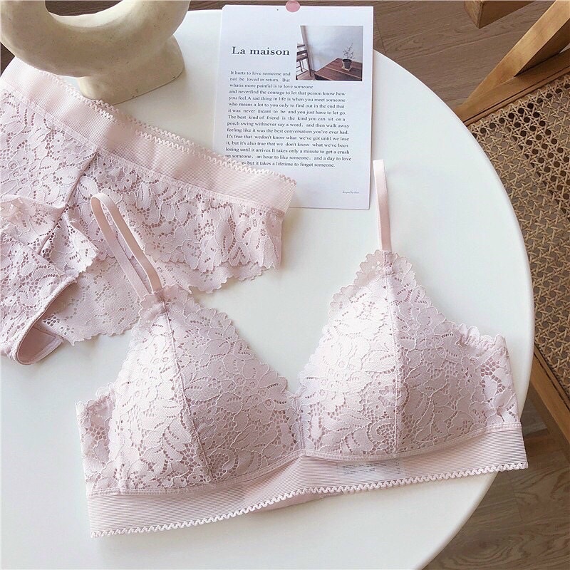 Bộ đồ lót B025🍁 f̴r̴e̴e̴s̴h̴i̴p̴ 🍁 bộ lót cao cấp  AG ren không gọng không mút c1876 | BigBuy360 - bigbuy360.vn