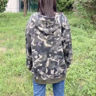 ZHELIHANGFEI Áo Thun Tay Dài Form Rộng Họa Tiết Rằn Ri Theo Phong Cách Retro Mỹ Dễ Phối Đồ