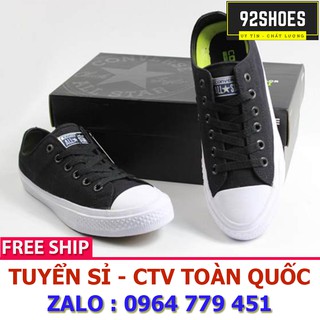 [Free ship] Giày thể thao nam nữ CV CHUCK 2 TAYLOR  cổ thấp đen trắng