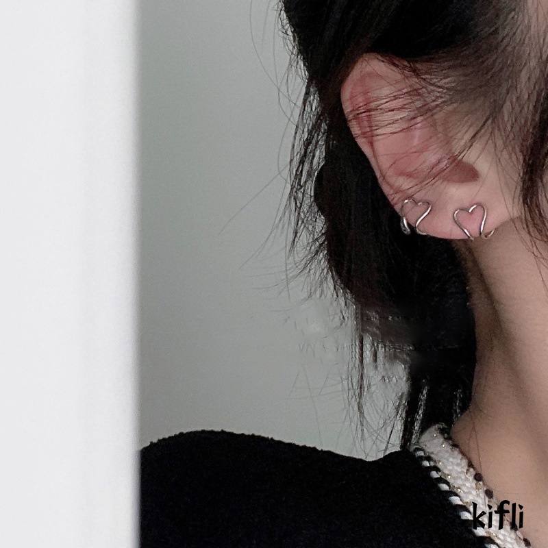 Khuyên Kẹp Vành Tai Hình Trái Tim Đơn Giản Phong Cách Hàn Quốc Cho Nữ