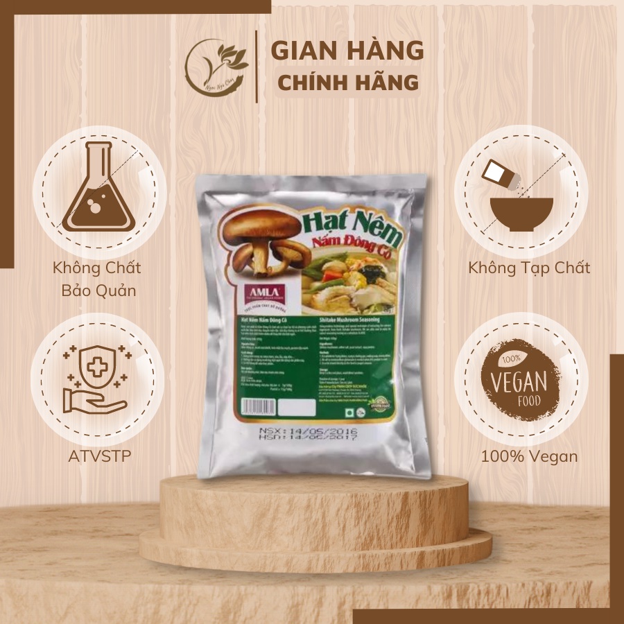 Hạt nêm nấm đông cô Amla 450g - Thực phẩm chay, gia vị nấu ăn hàng ngày - đảm bảo sức khỏe, chay mặn đều dùng được
