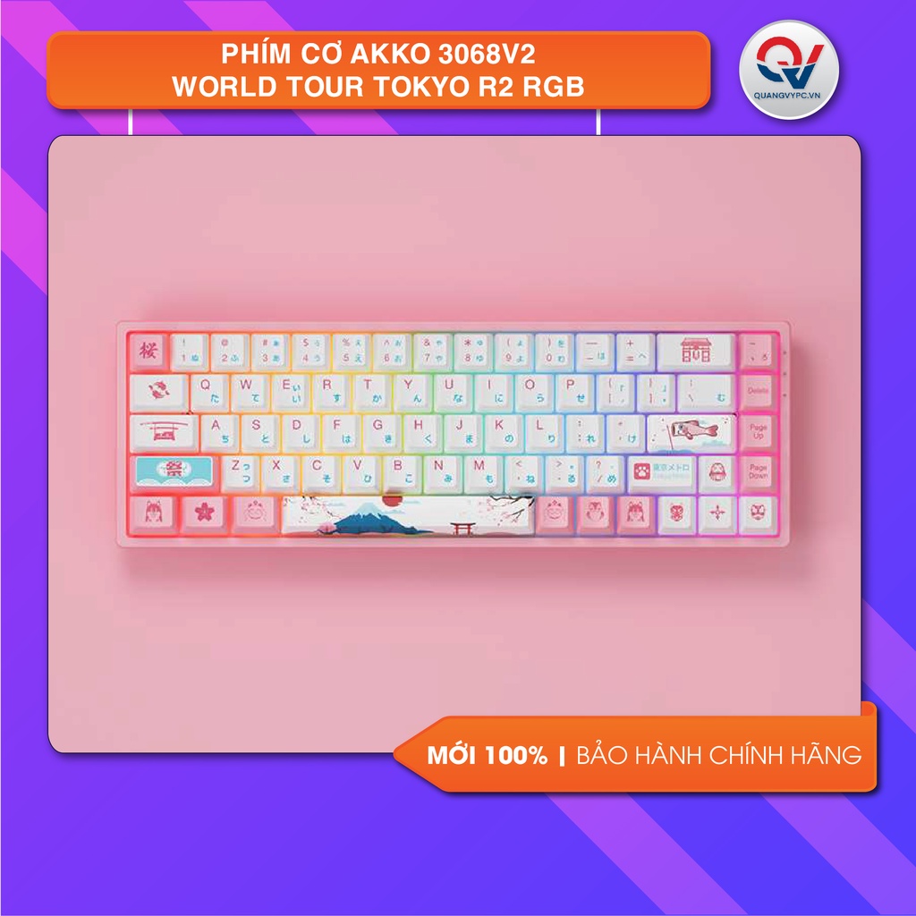 [Mã 154ELSALE2 giảm 7% đơn 300K] Bàn phím cơ Akko 3068v2 World Tour Tokyo R2 RGB - Bluetooth Gateron