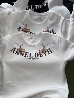 Áo Sweeter Angel Devil chất nỉ trơn hàng đẹp