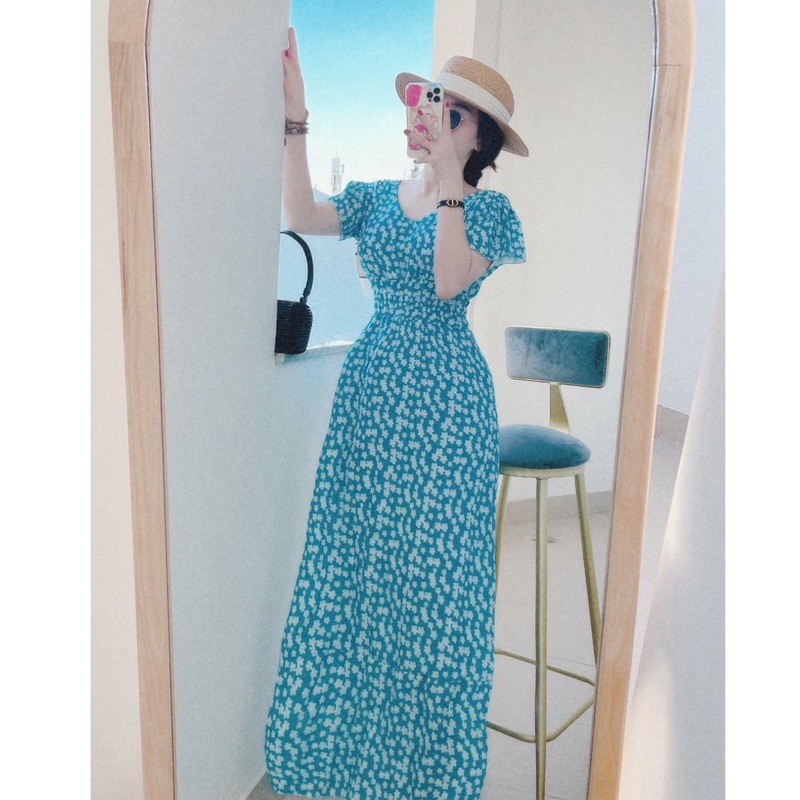 Đầm maxi đi du lịch biển, Đầm maxi hở lưng dự tiệc dáng xoè cao cấp | BigBuy360 - bigbuy360.vn