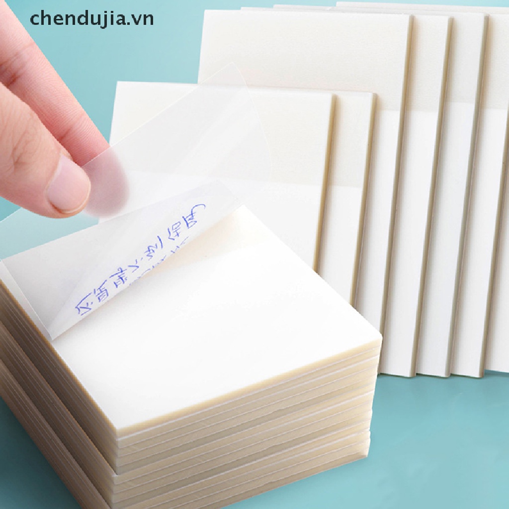 Tập 50 tờ giấy dán ghi chú trong suốt chống thấm nước tiện lợi