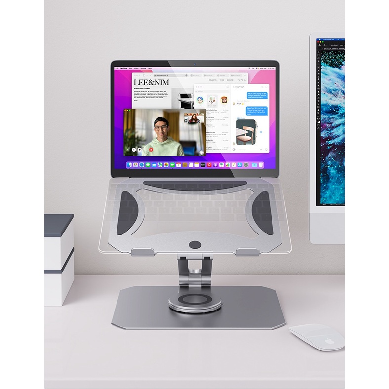 Giá đỡ Laptop, Macbook, máy tính hãng Boneruy L05 chân đế xoay 360 độ chắc chắn cao cấp cho máy 11 - 16 inch. | BigBuy360 - bigbuy360.vn