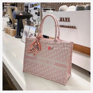 TÚI DIOR HỒNG THỔ CẨM KÈM KHĂN LỤA
