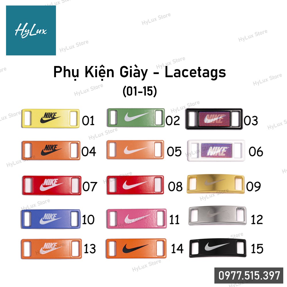 Phụ kiện giày lacetags Nike AF1 bằng kim loại 27 mẫu - 12 mẫu cuối