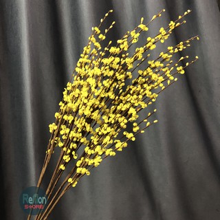 Cành hoa mai giả mai vàng nụ tầm xuân cao cấp trang trí ngày tết nhựa mềm cực đẹp